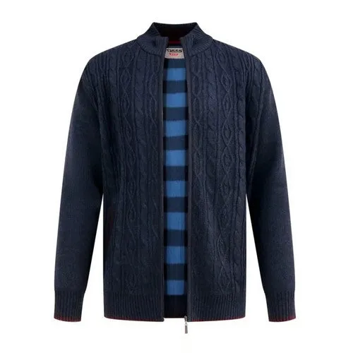 DUKE GILET TORSADE GRANDE LONGUEUR Marine
