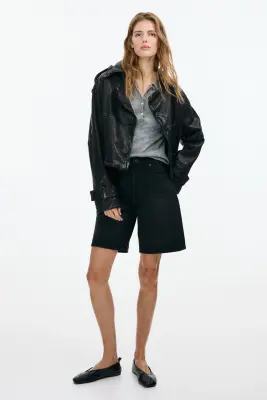 Short Bermuda en denim - Gris foncé — photo 1