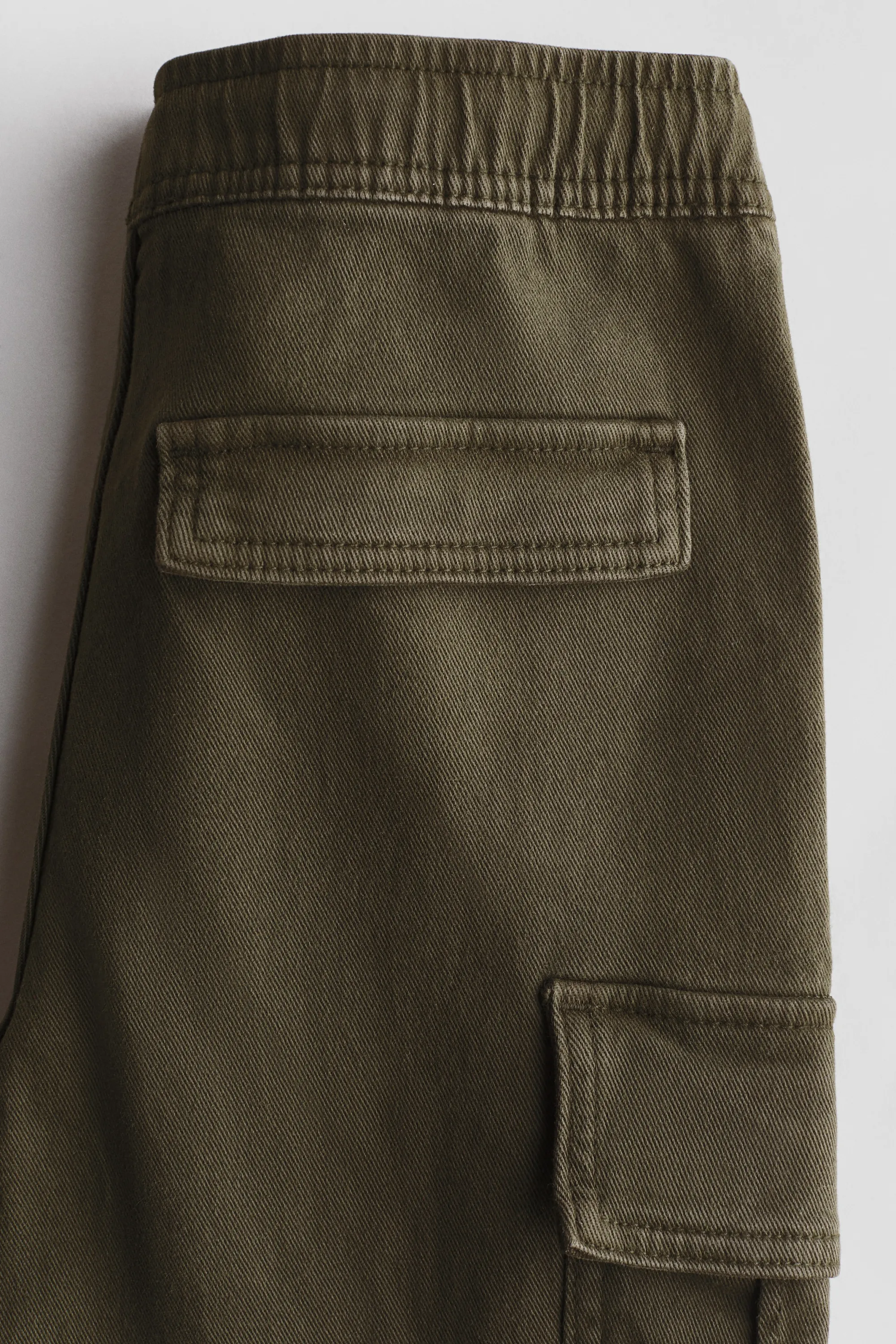 Pantalon jogger cargo en coton - Vert kaki foncé