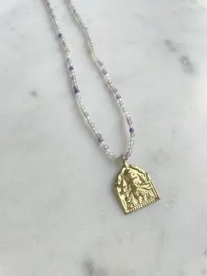 Nouveau ! ROOM SERVICE JEWELRY Collier Amulette Tapa Fluorite — photo 2