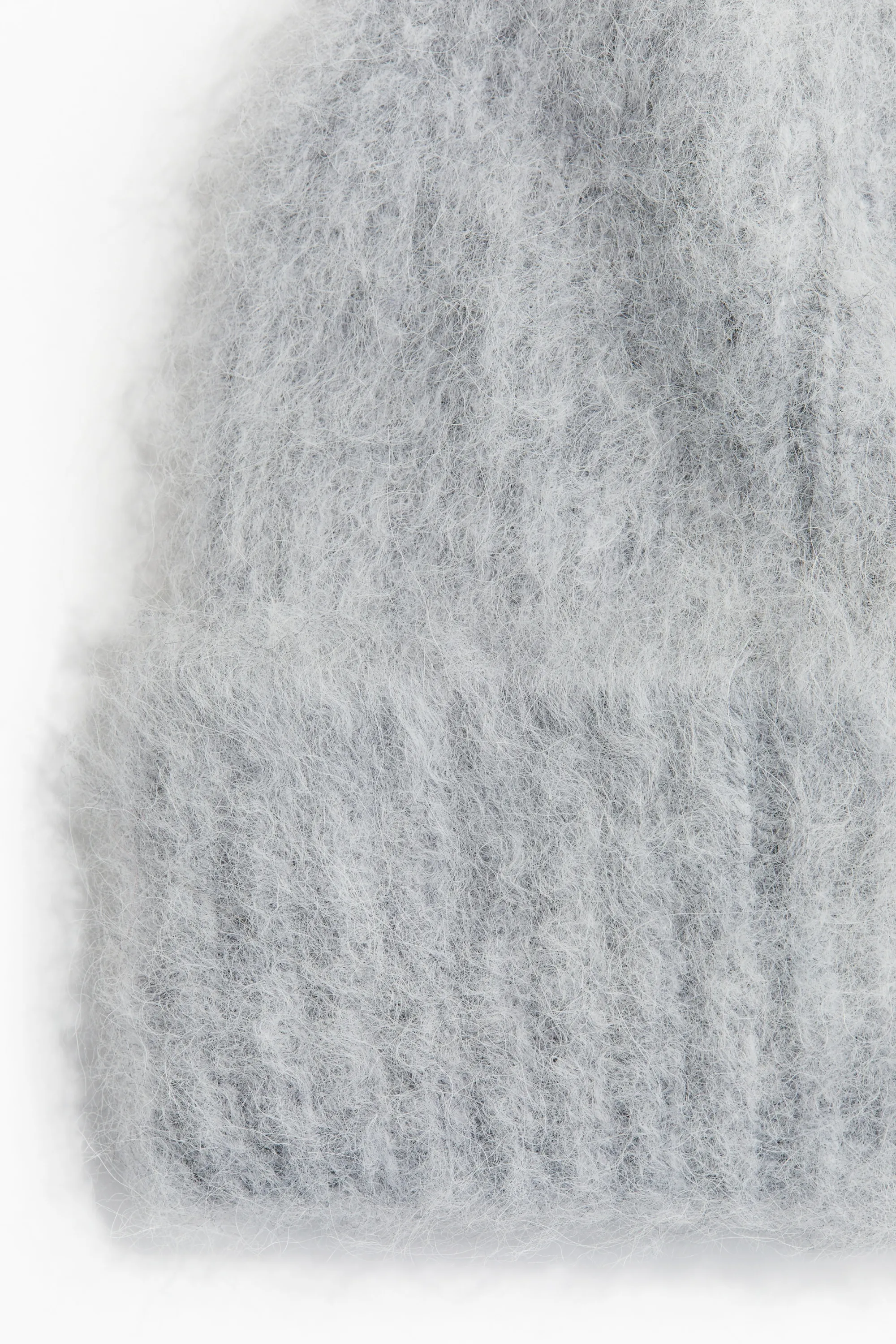 Bonnet en maille côtelée d'alpaga mélangé - Gris