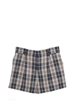 Short en laine imprimé écossais carreaux noir et crème Défilé 2015 Prix boutique 720€ Taille 38/40 — photo 1