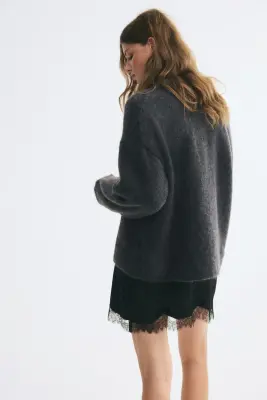 Pull - Gris foncé chiné — photo 3