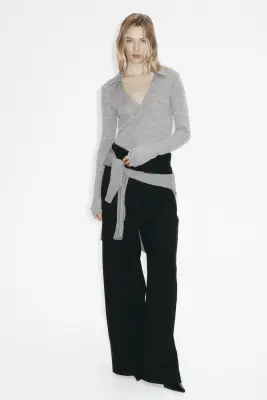 Top en jersey de laine - Gris chiné — photo 1