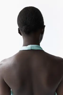 Top dos nu à effet drapé - Turquoise — photo 2