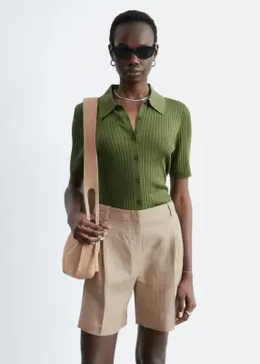 Short habillé en lin - Beige — photo 2