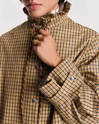 Veste Owen carreaux ocre et marine — photo 2