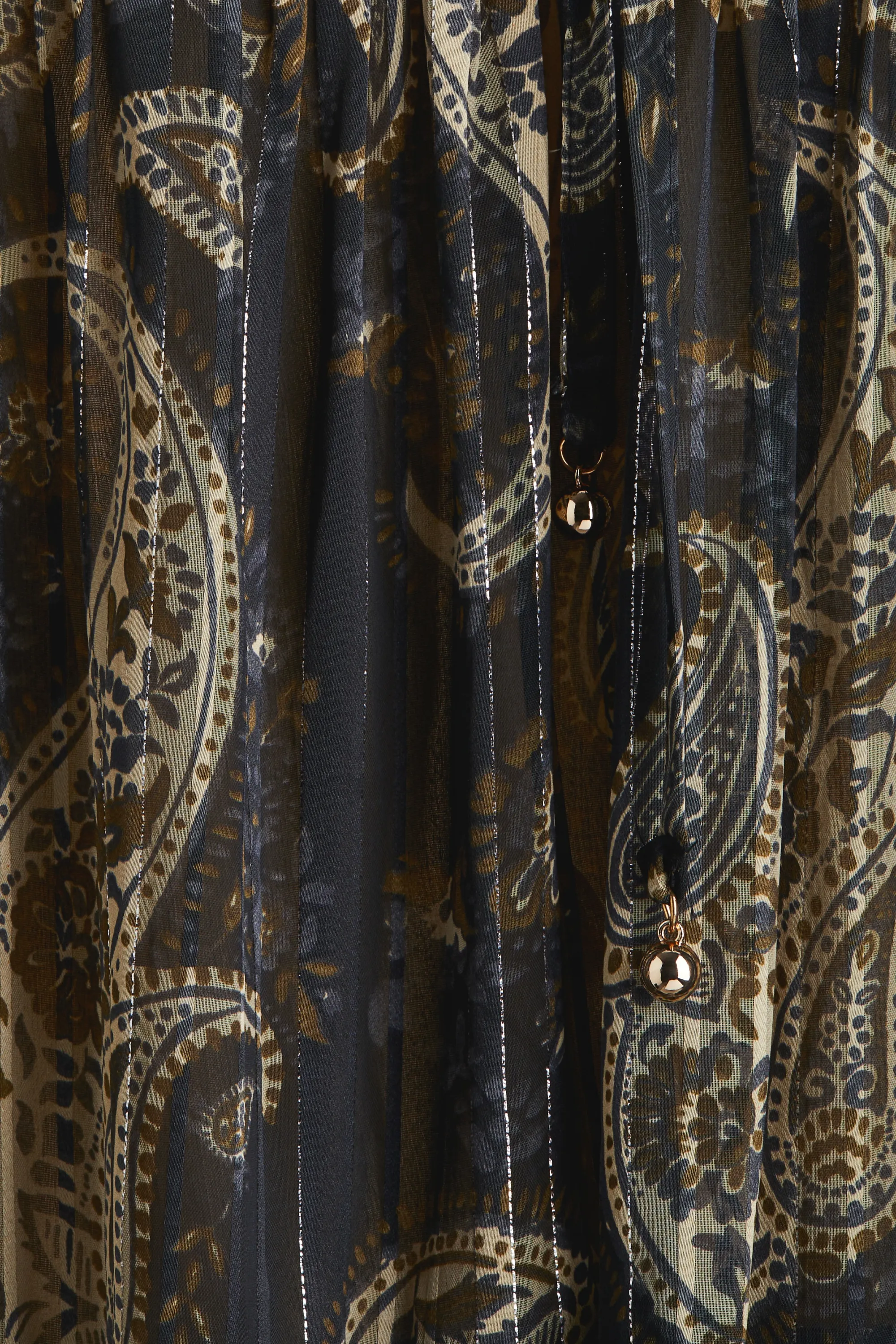 Robe en mousseline - Noir/motif cachemire