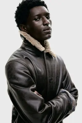 Veste en tissu enduit - Marron foncé — photo 2