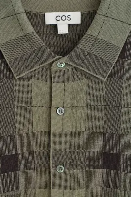 CHEMISE DÉCONTRACTÉE EN MAILLE DE COTON - KAKI / CARREAUX — photo 5