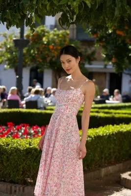 Antonia Cotton Dress - Pink floral — photo 4