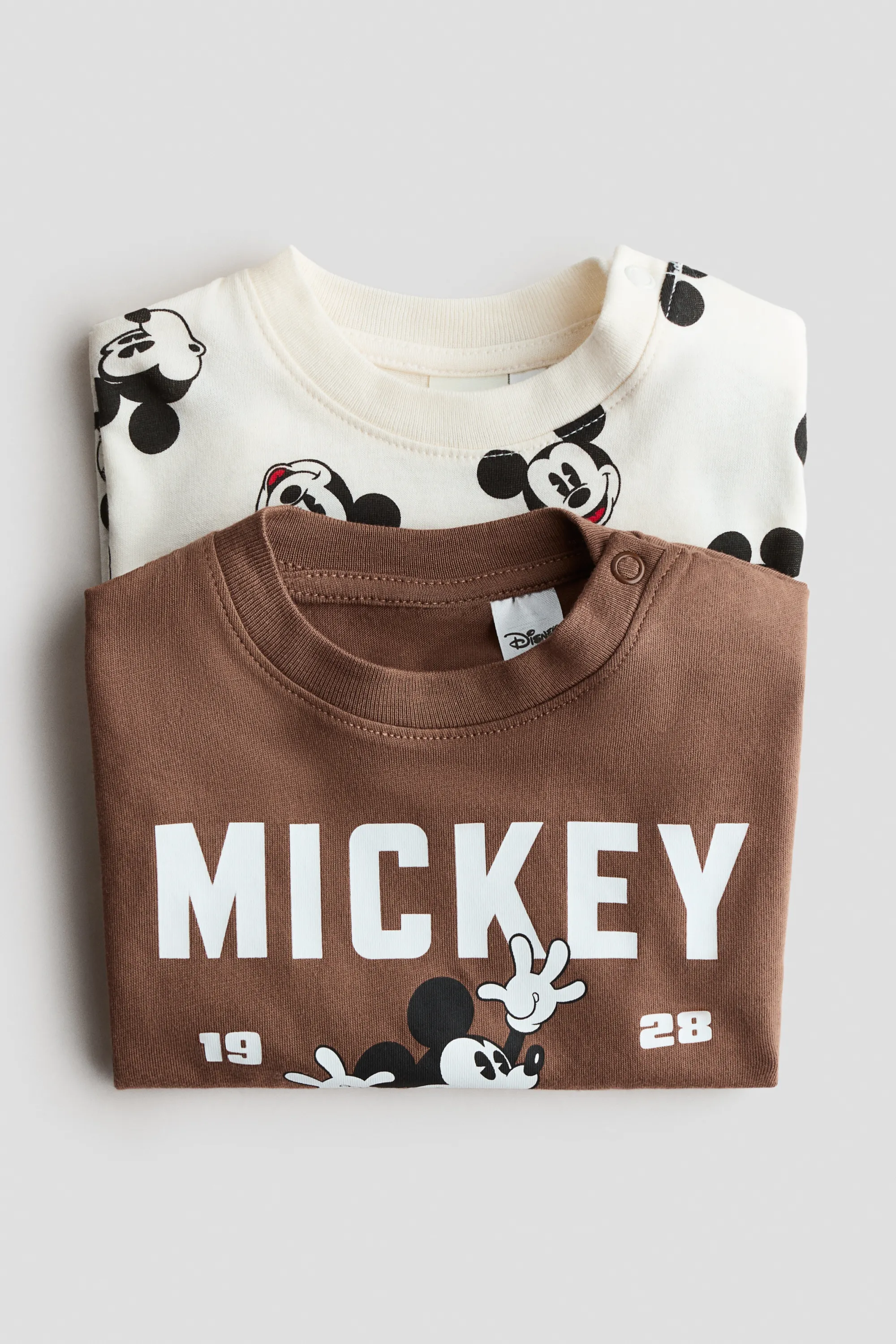 Lot de 2 T-shirts imprimés - Marron/Mickey