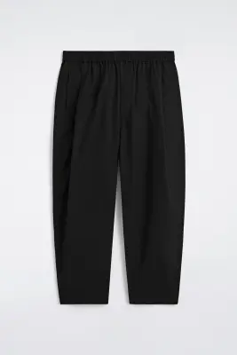 PANTALON COURT LARGE DÉCONTRACTÉ TAILLE ÉLASTIQUÉE - NOIR — photo 5