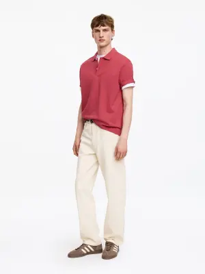 Polo en jersey piqué - Rouge framboise — photo 2