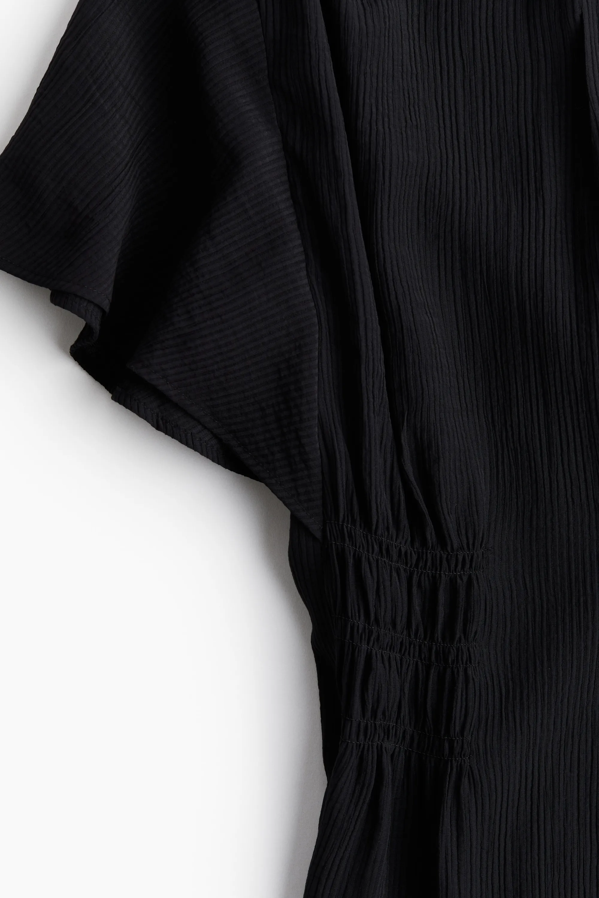 Robe longue à taille smockée - Noir
