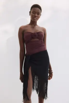 Maillot de bain bandeau paddé - Bordeaux — photo 2