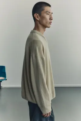 Pull Loose Fit en cachemire - Beige — photo 3