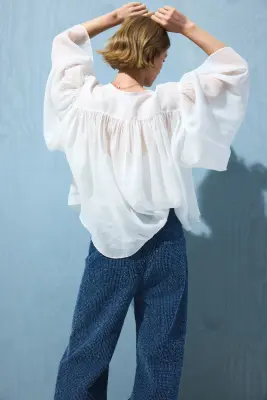 Bouclé Bootcut High Waist Jeans - Bleu denim — photo 3