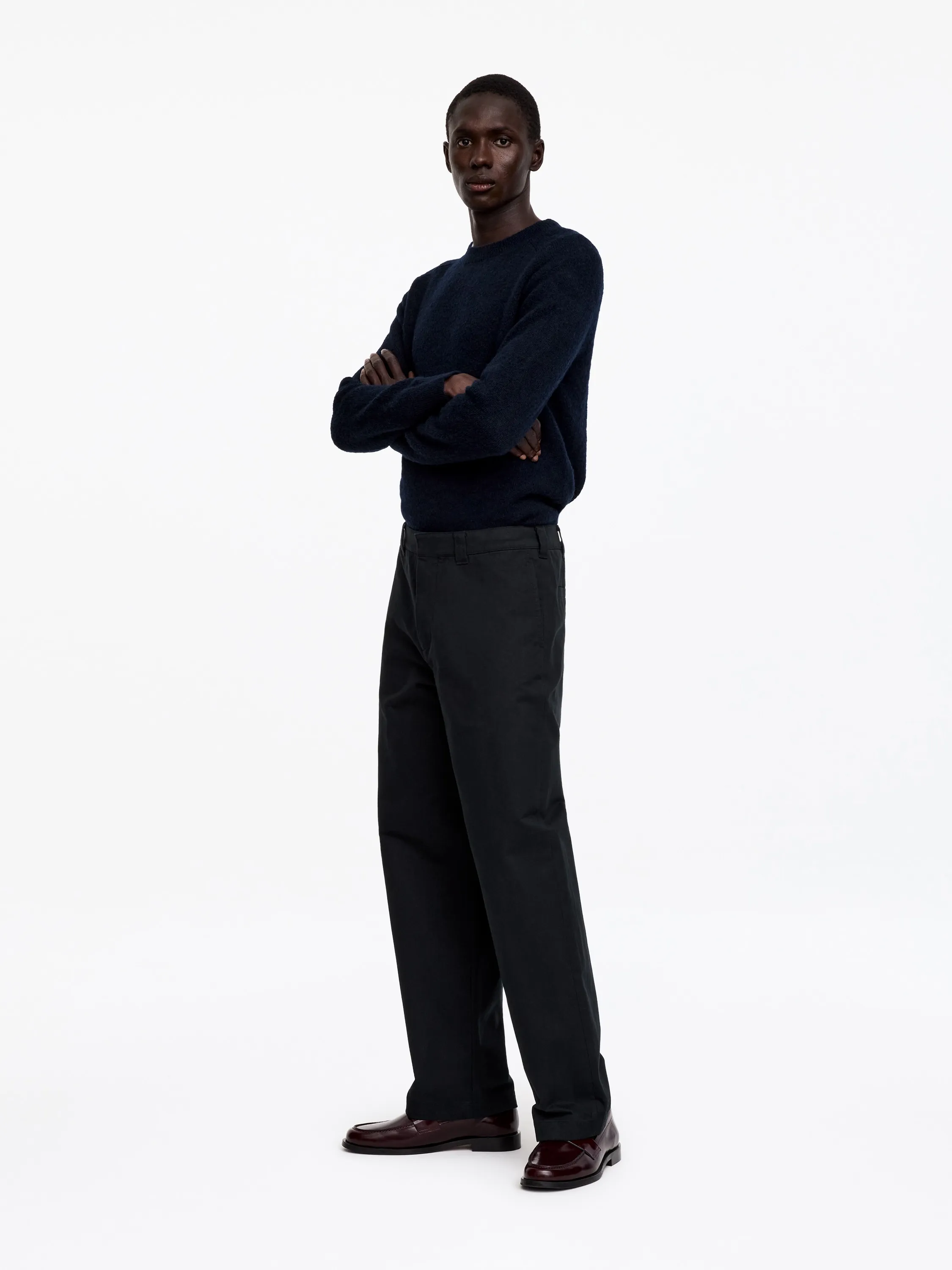 Pantalon chino large de style utilitaire - Noir