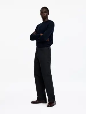 Pantalon chino large de style utilitaire - Noir — photo 1