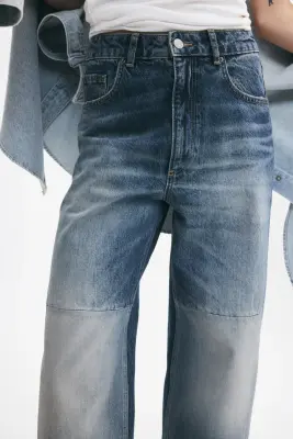 Jean avec détails patchwork - Bleu denim/color block — photo 2