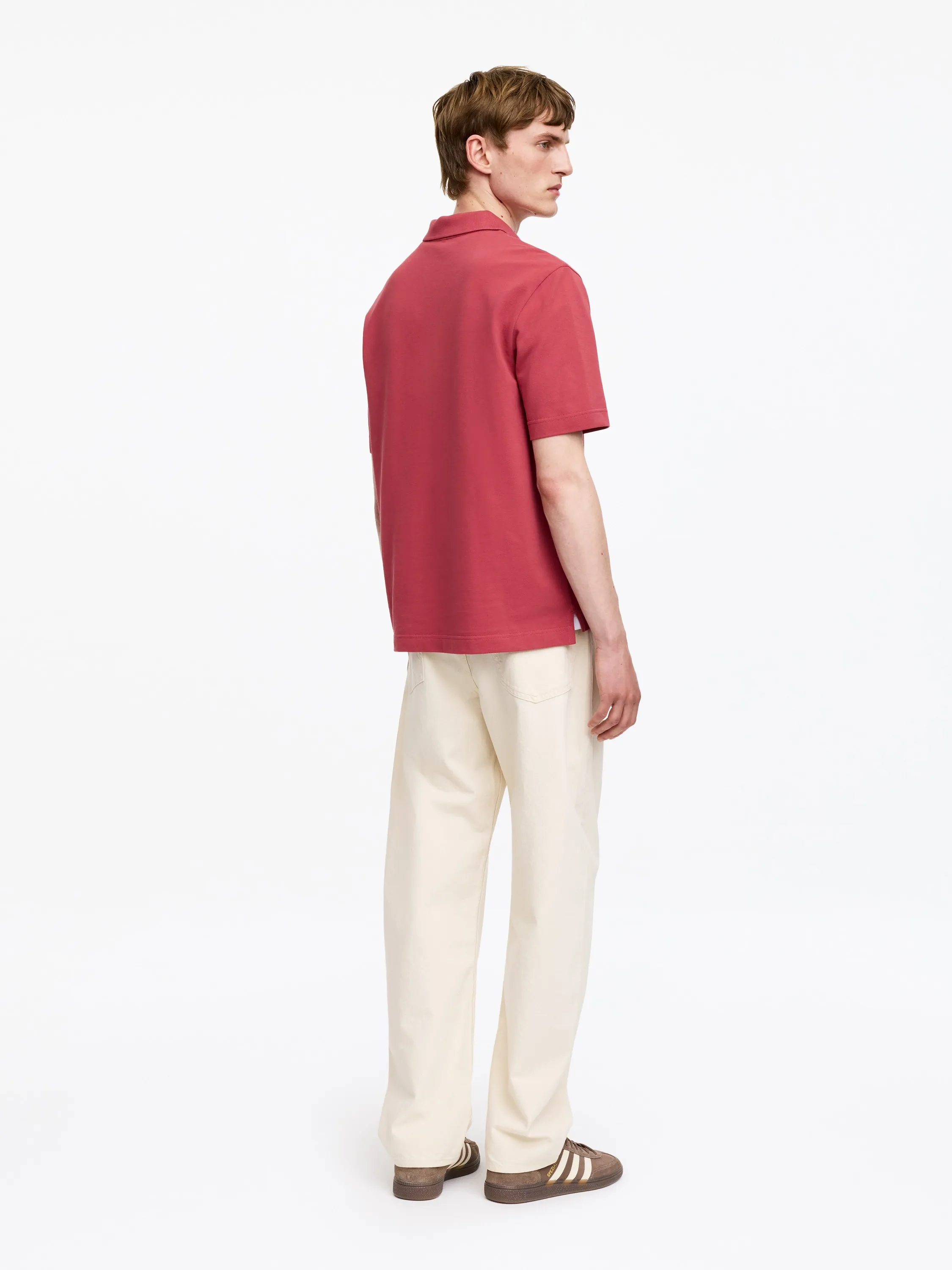 Polo en jersey piqué - Rouge framboise