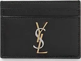 Porte cartes cassandre cuir grain noir/or