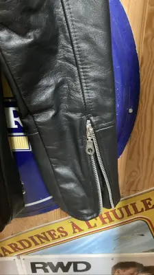 Veste en cuir noir — photo 4
