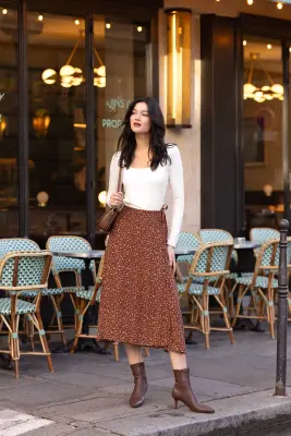 Mara Wrap Skirt - Terracotta floral — photo 2