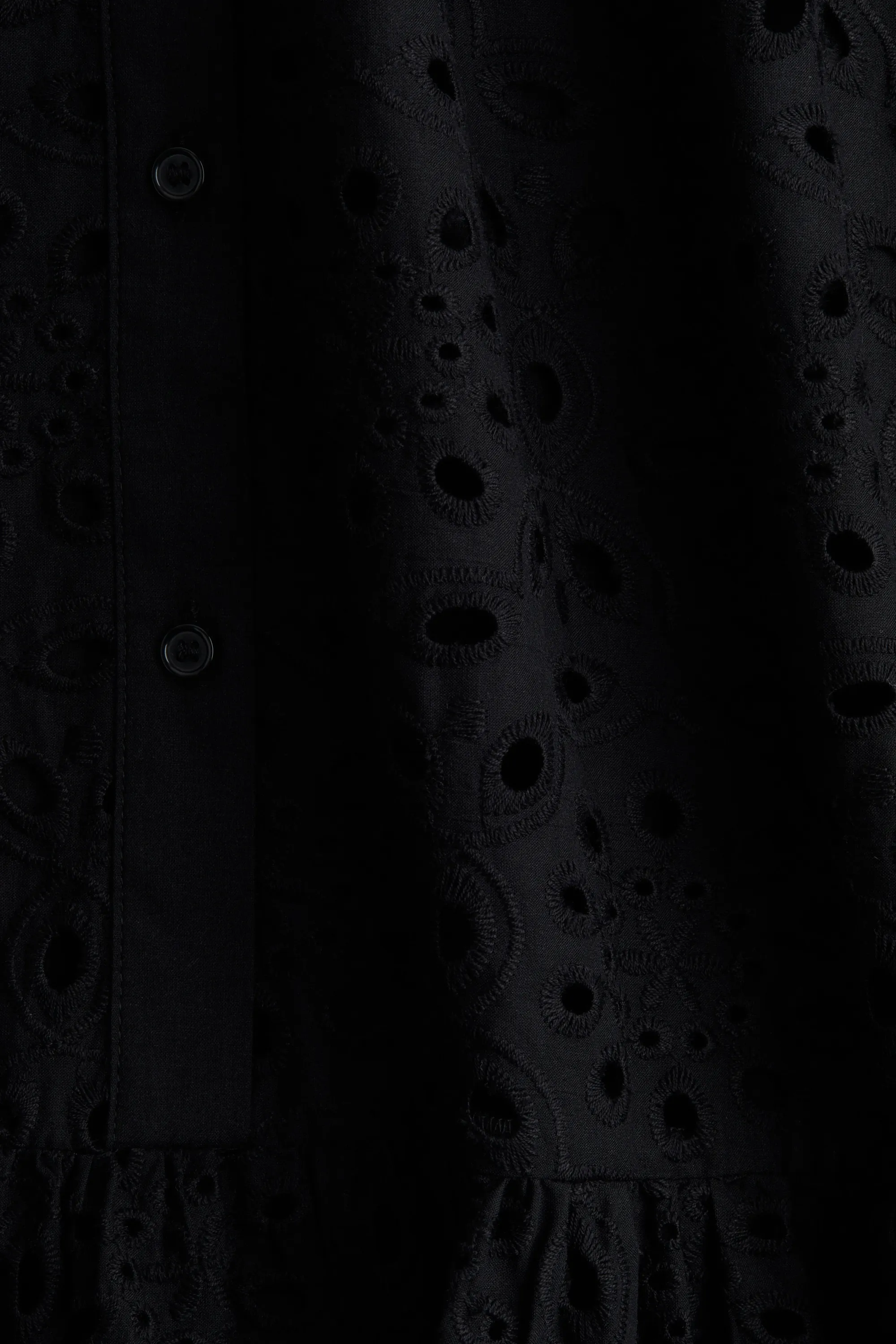 Robe avec broderie anglaise - Noir