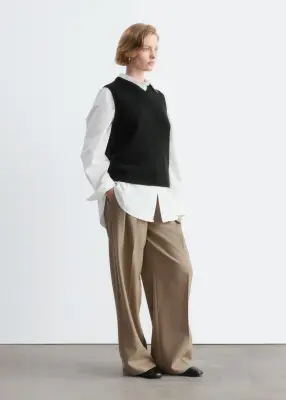 Débardeur en maille de laine et de coton - Noir — photo 5