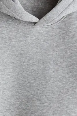 Hoodie Loose Fit en scuba - Gris chiné — photo 4