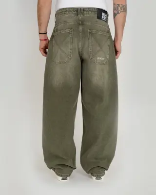 pantalon homeboy x-tra monster baggy dye denim – washed green — photo 3
