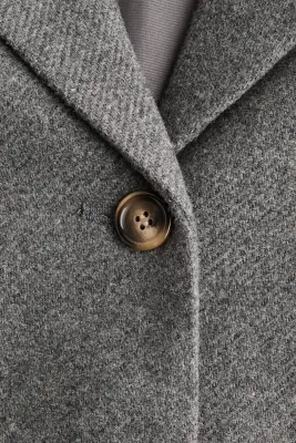 Blazer en laine mélangée - Gris chiné — photo 5