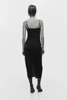 Robe avec rose appliquée - Noir — photo 2