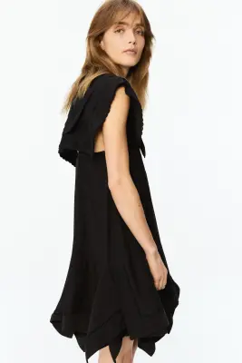 Robe à col marin avec broderie anglaise - Noir — photo 2