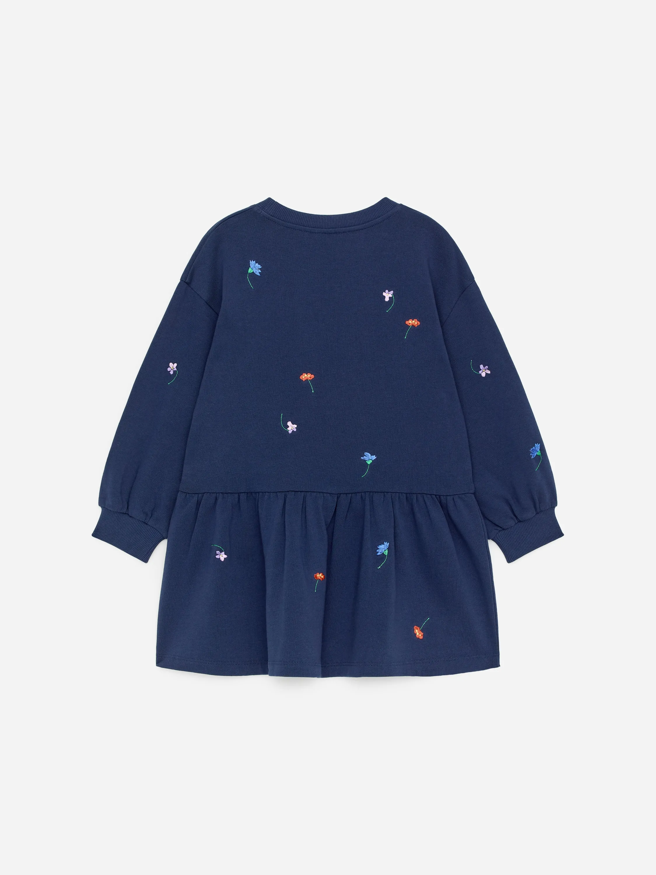 Robe sweat oversize - Bleu foncé/Fleurs