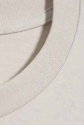 T-shirt carré en coton - Taupe cendré clair — photo 4