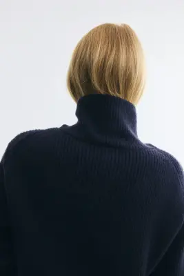Pull à col zippé - Bleu marine — photo 3