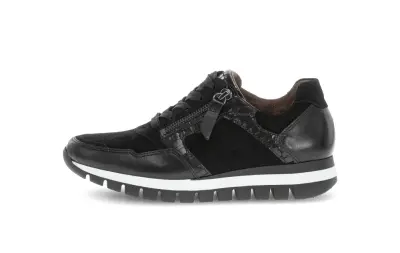 Baskets Gabor 76.438.67 Noires - Cuir Lacets Zip Grande Pointure Femme — photo 2