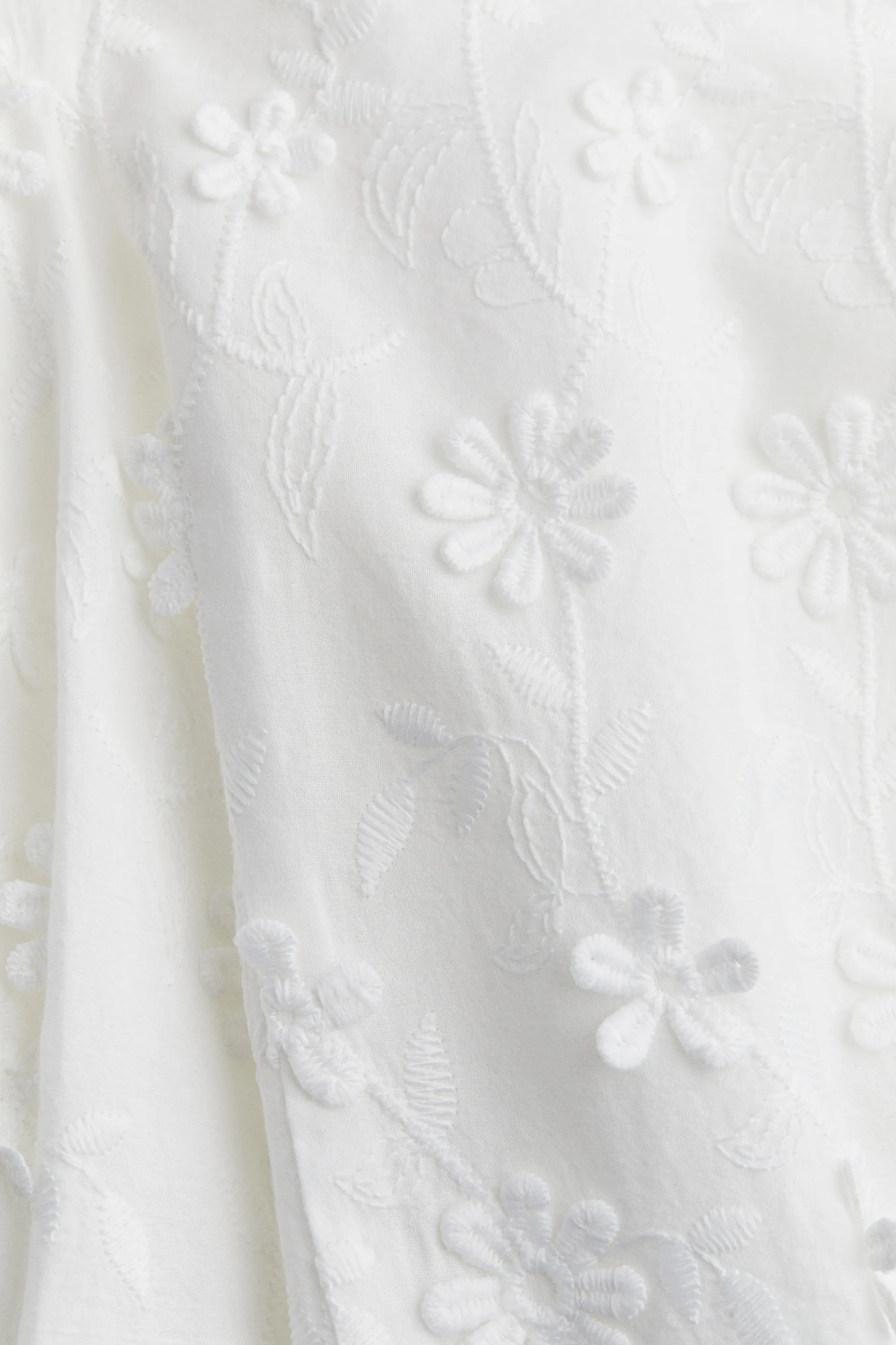 Robe en coton avec applications - Blanc
