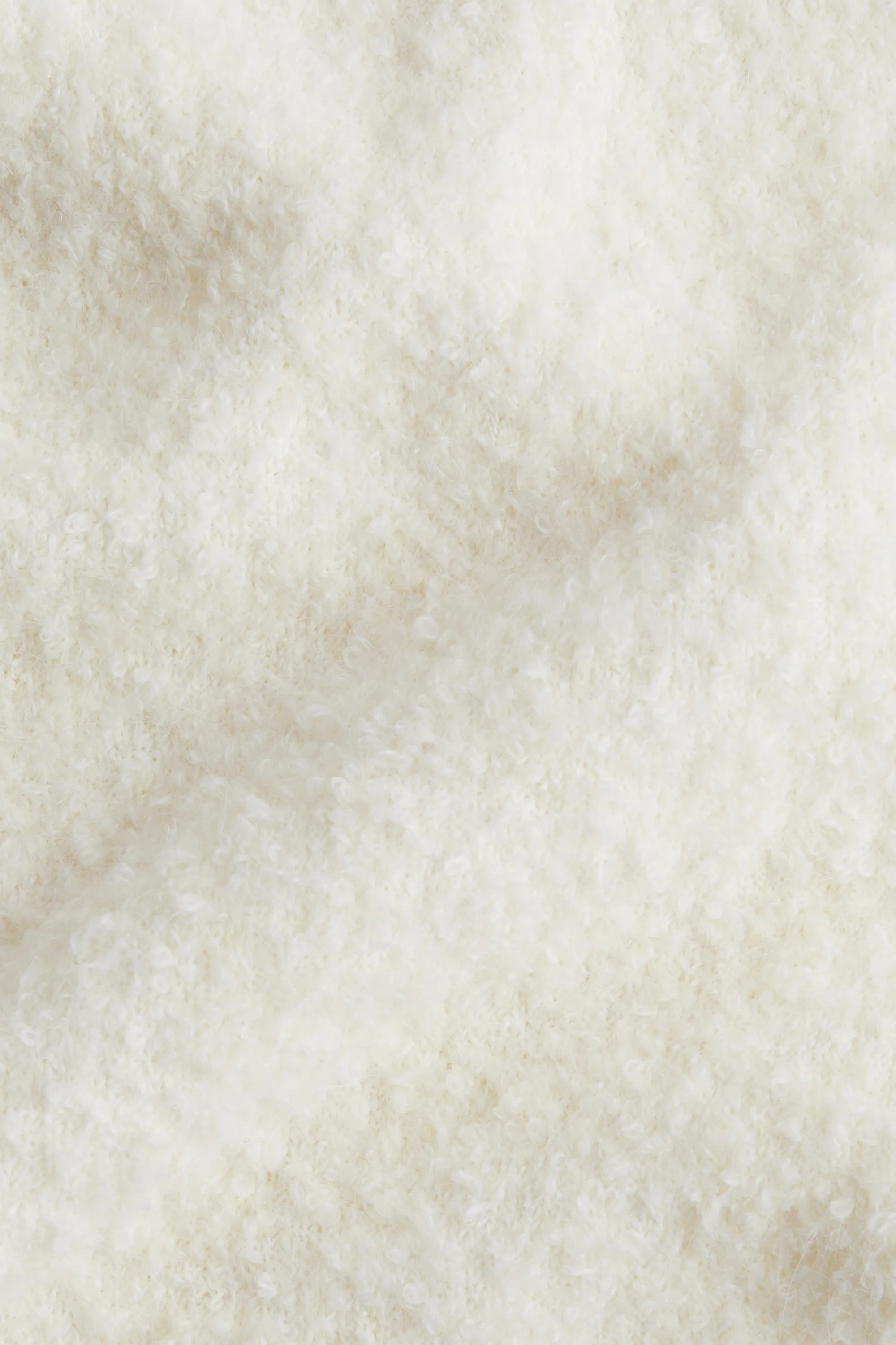 Jupe midi en maille bouclette - Crème