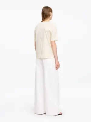 T-shirt en coton et lyocell - Blanc — photo 1