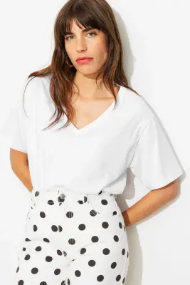T-shirt basique col V Femme — photo 2