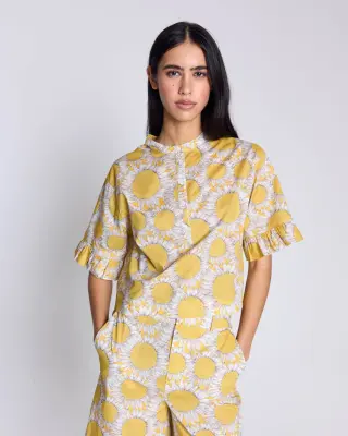 Blouse Constantine imprimé Liberty tournesols jaune — photo 3