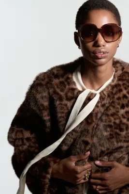 Veste oversize - Marron/imprimé léopard — photo 1