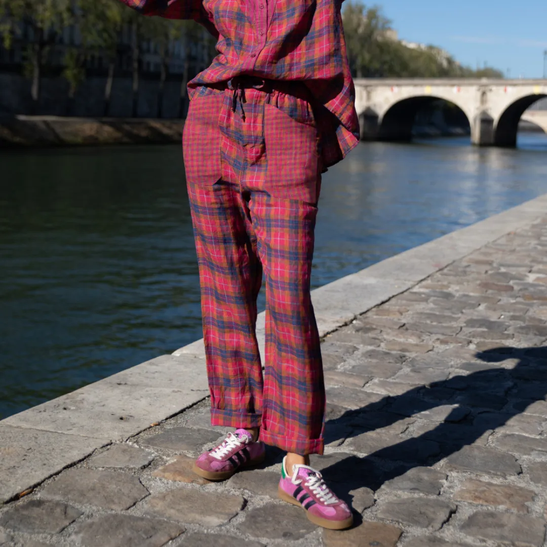 Pantalon Sky Check Pink - Love and Let Dye