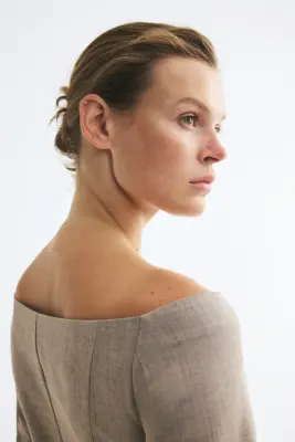 Top épaules nues - Gris ancien clair — photo 1