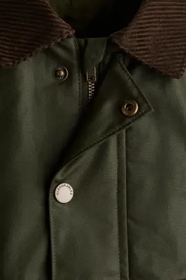 Veste en coton ciré - Vert kaki foncé — photo 3