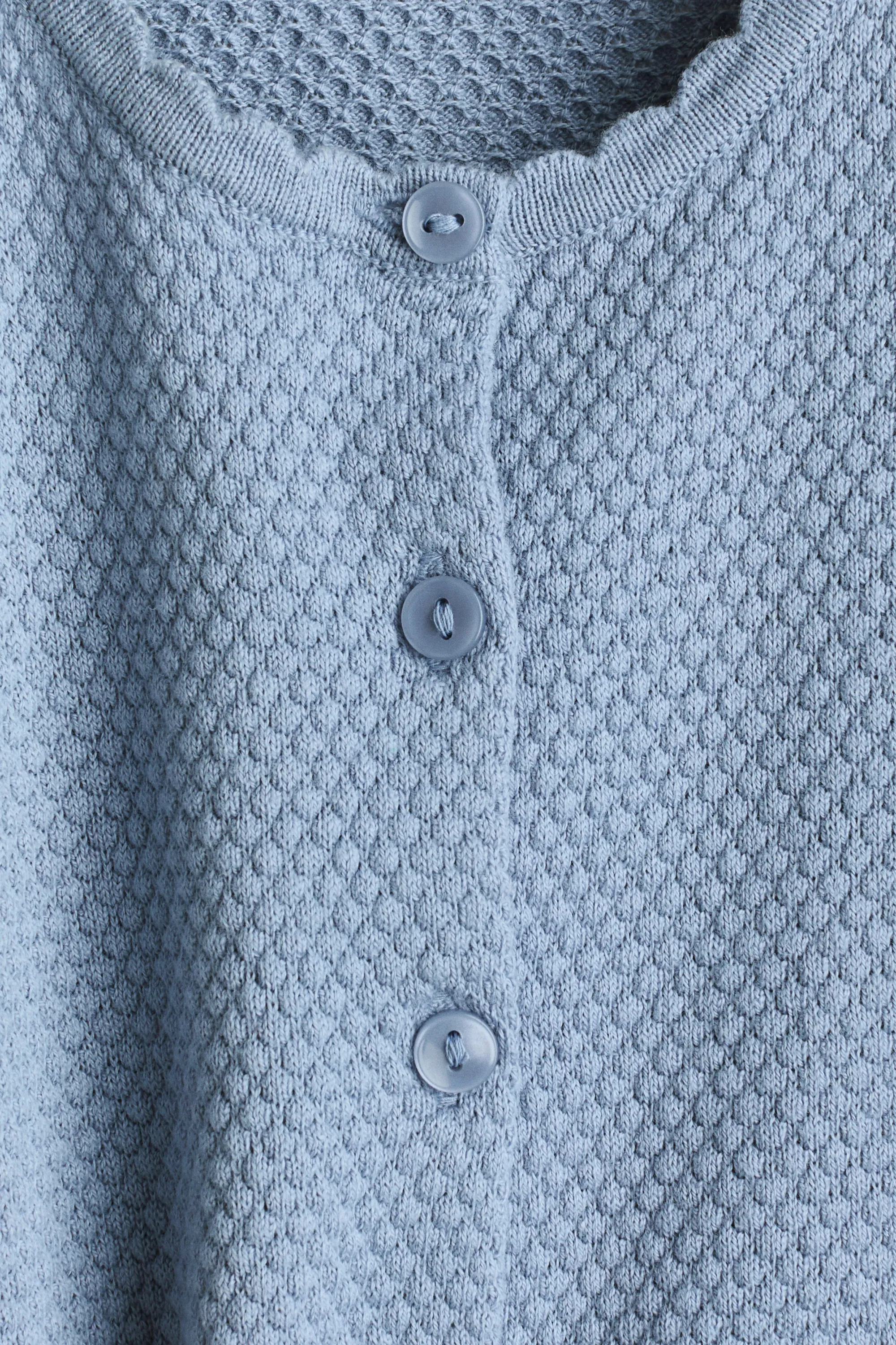 Gilet en maille de coton texturée - Bleu ancien